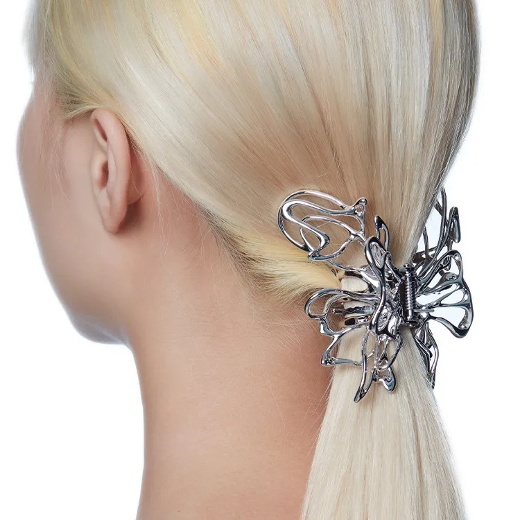 YVMIN Ripple Hair Clips Women's Silver-2