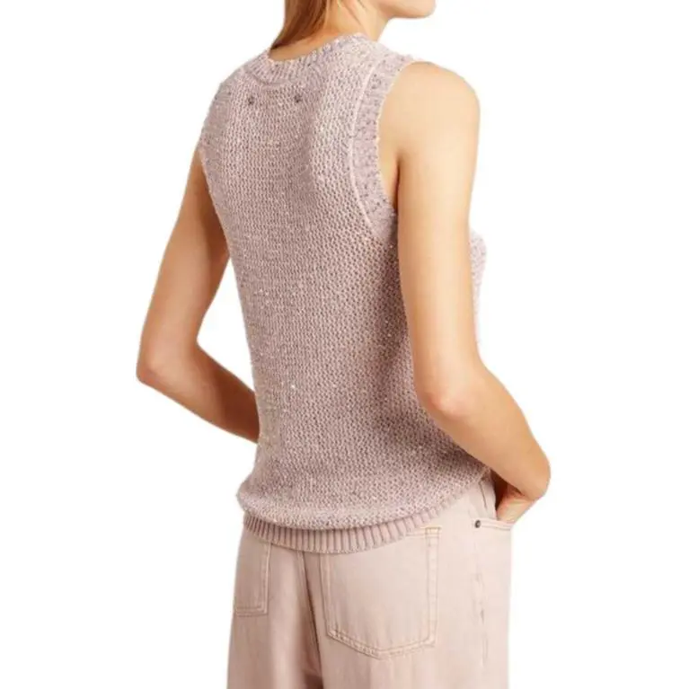 Golden Goose Sequined Mesh Knitted Tank Top-3