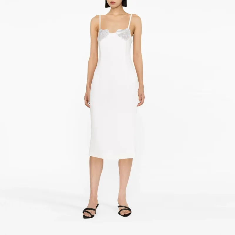 Blumarine Sleeveless Dresses Women's White-1