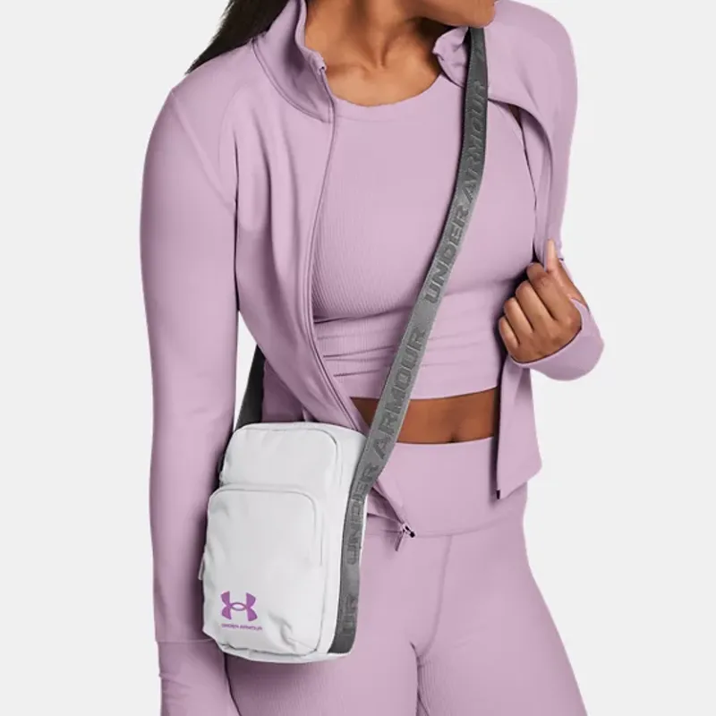 Under Armour Polyester Shoulder Bag, Crossbody Bag Regular Unisex Gray & Purple-3