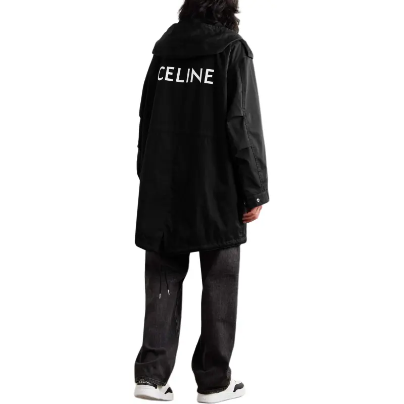 CELINE Long Parka In Technical Cotton-3