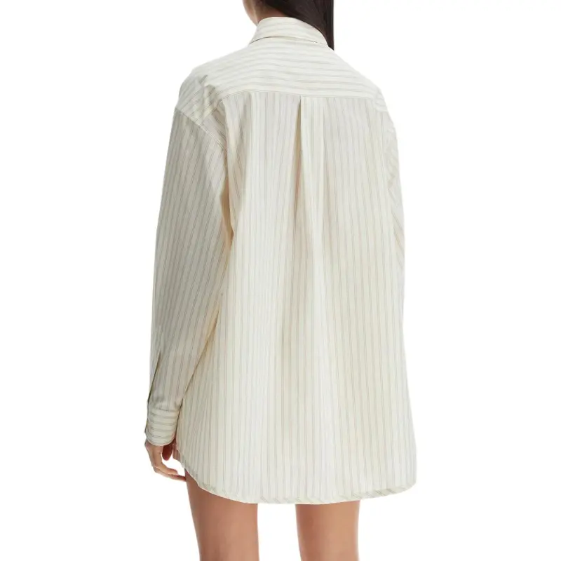 MARNI Logo Embroidered Pinstriped Shirt 'White'-2
