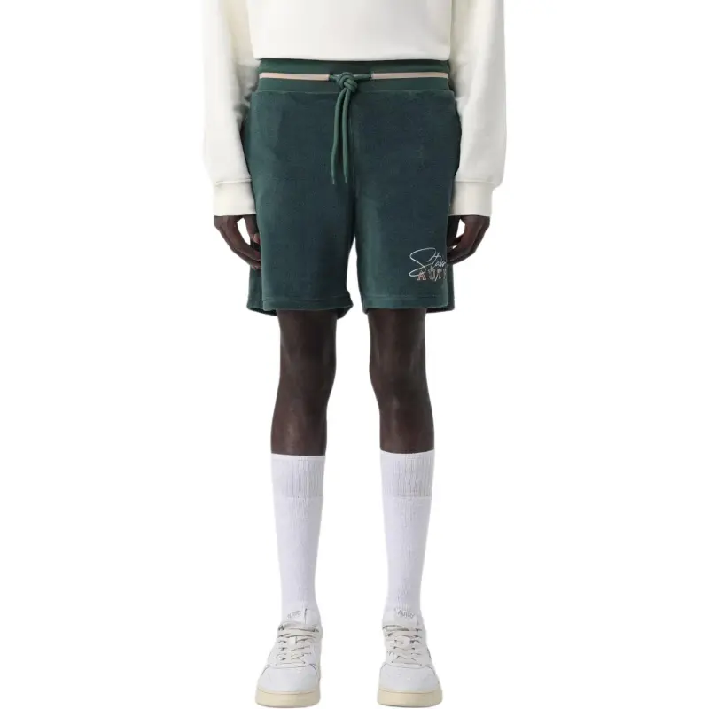 AUTRY Logo Embroidered Drawstring Shorts-1