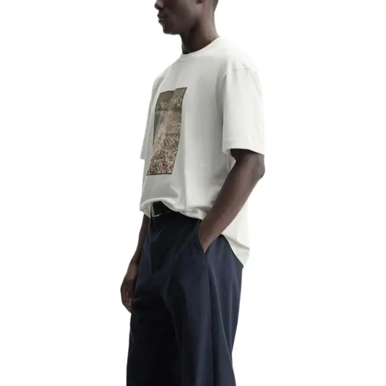 ZARA T Shirts Men Pearl Gray-4