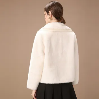 FENHONGMALI Velvet feel Coat Women's White