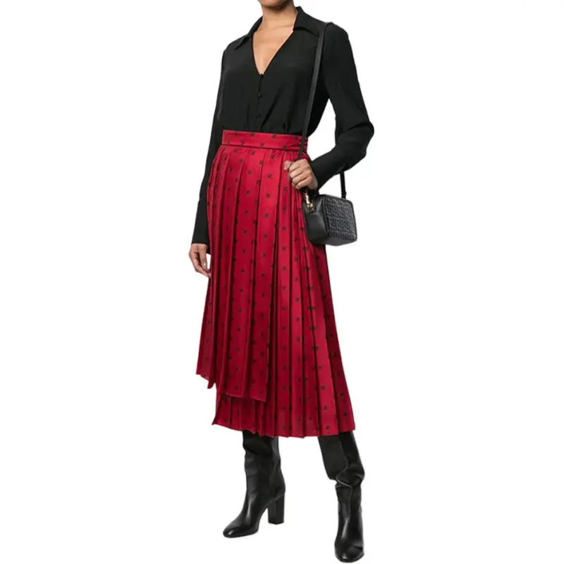 FENDI Casual Long Skirts Women's Red-1