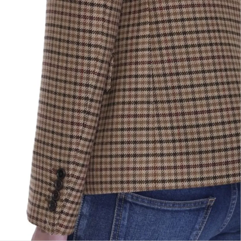CELINE Single Breasted Checked Jacket-5