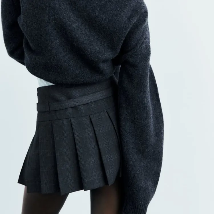 ZARA Casual Shorts Skirt Style Women's Gray-5