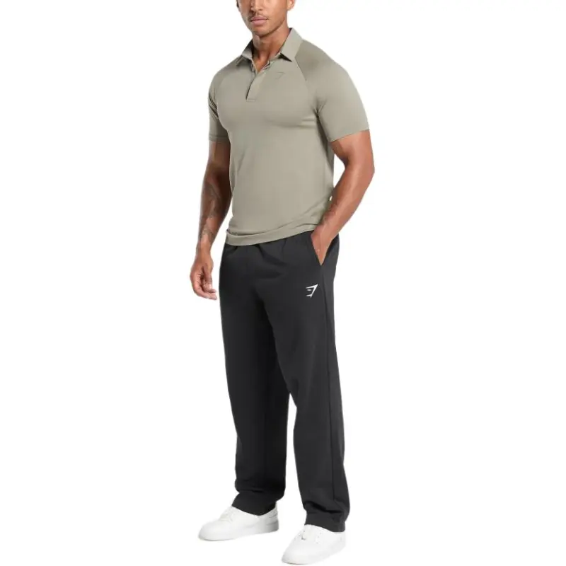 GYMSHARK Polo Shirt Men's Linen Brown-3