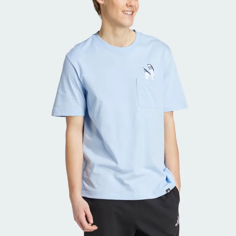 Adidas SportswearLounge SS25 T Shirt Men's Glow Blue-2