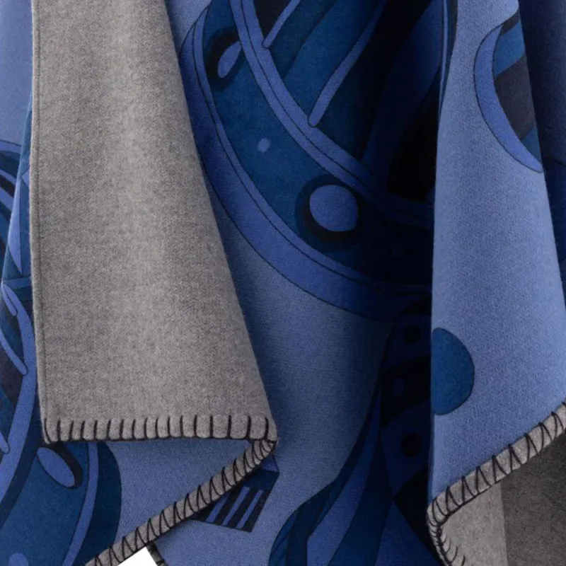 Ferragamo Nadir Print Reversible Cape-5