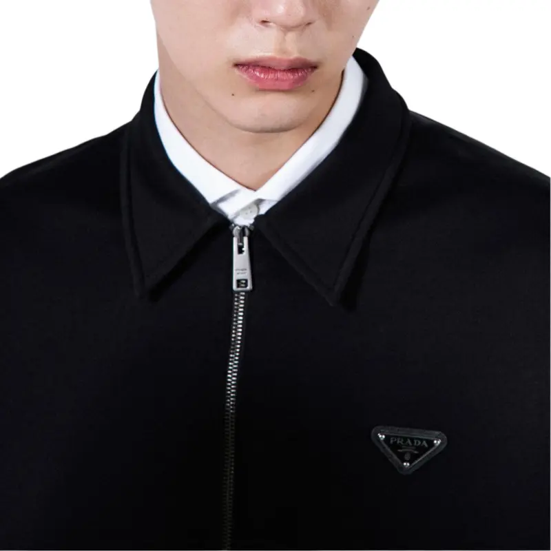 PRADA Logo Detailed Zip Up Jacket-5