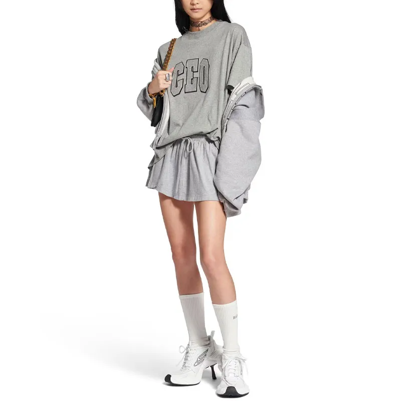 Balenciaga FW25 T Shirt Loose Fit Unisex Gray-4