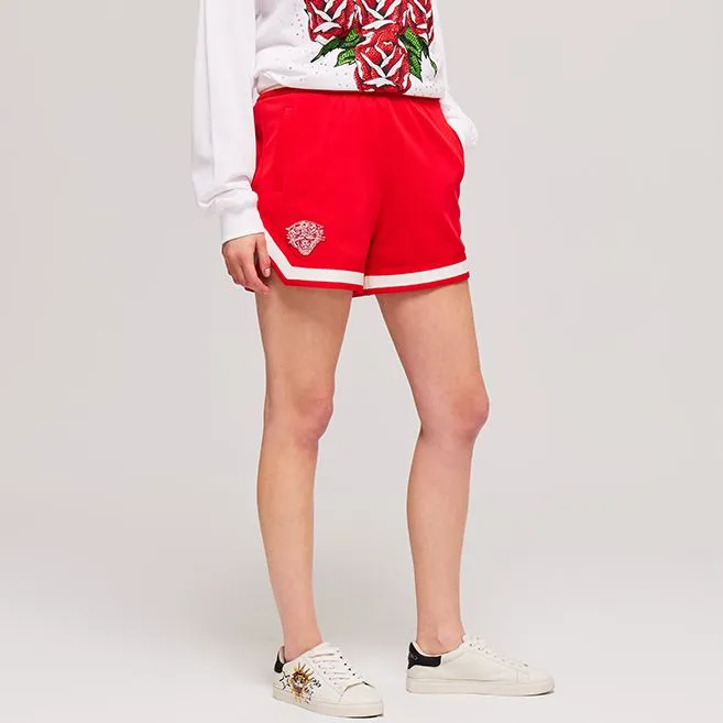 Ed Hardy Casual Shorts Women's Warm Neon Rose Red E1PBW387-4