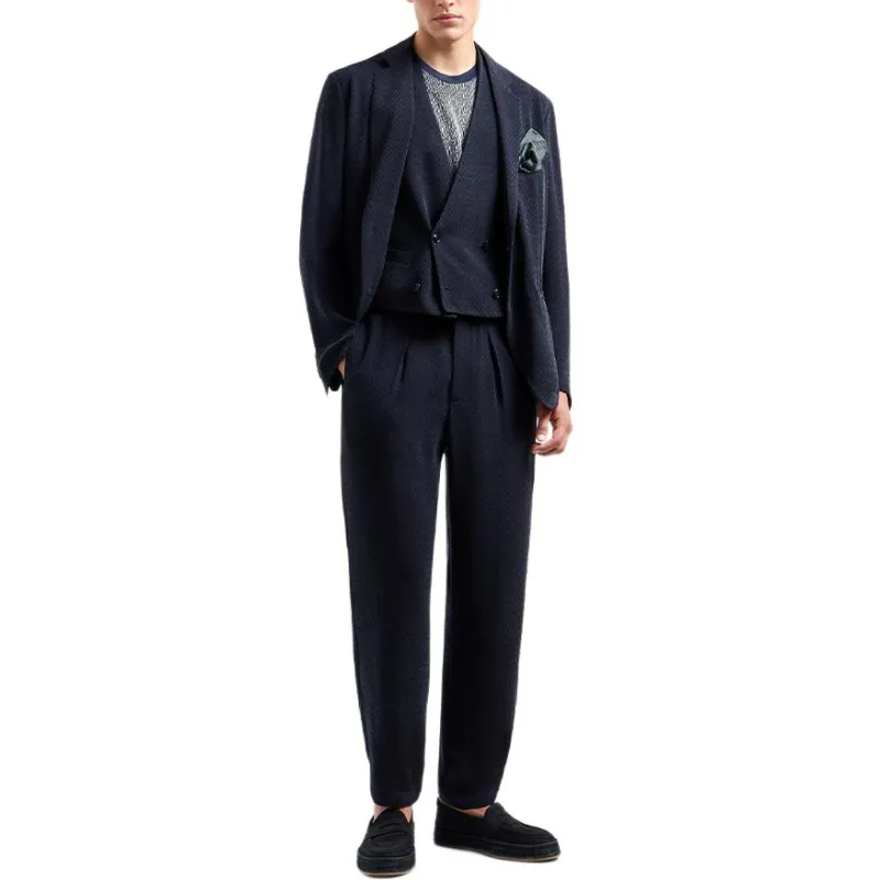 GIORGIO ARMANI Single breasted Jacket In Chevron Cupro And Viscose-1