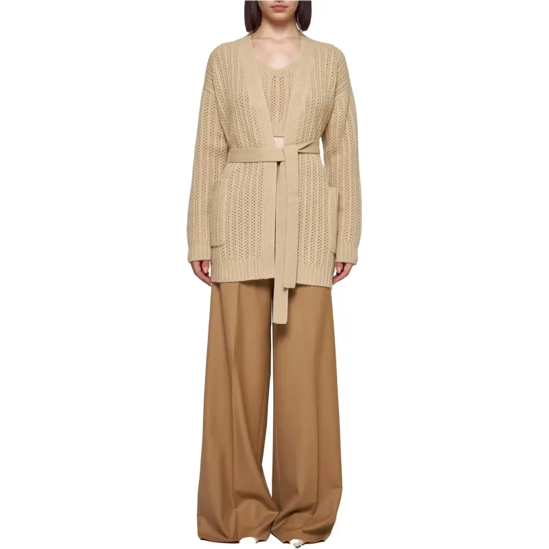 MaxMara Balzac Belted Long Sleeved Cardigan-1