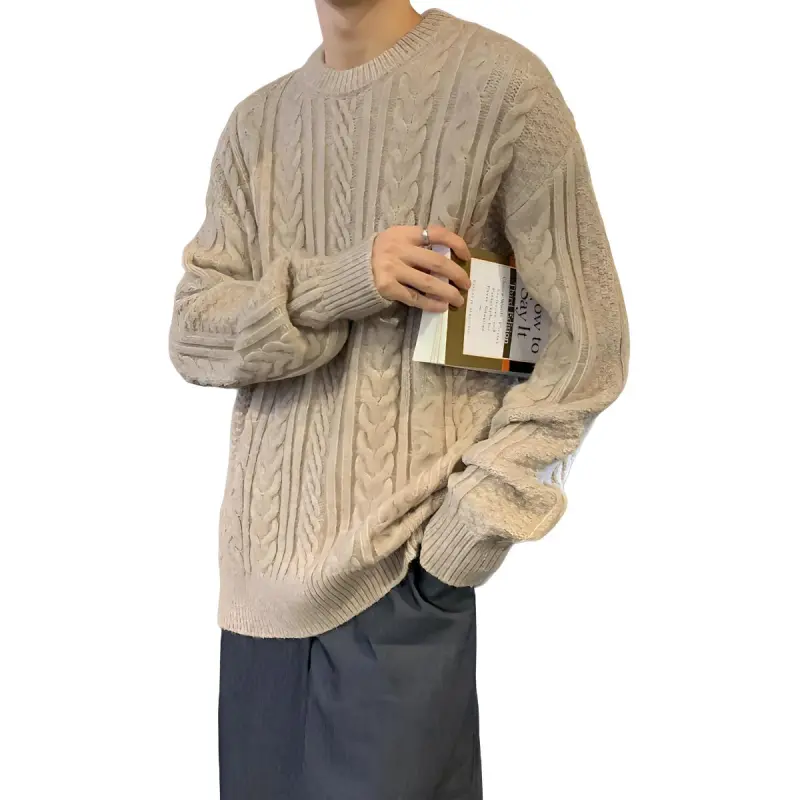 Tonlion Sweater Men's Light Green Gray-2