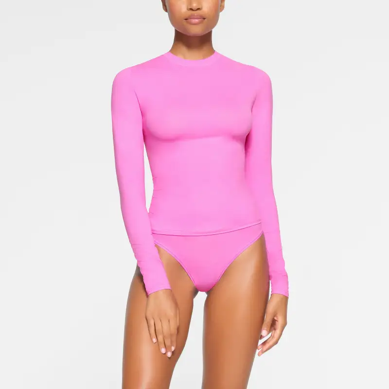 SKIMS FITS EVERYBODY LONG SLEEVE T-SHIRT T-Shirt Women's NEON ORCHID/Neon Orchid-1