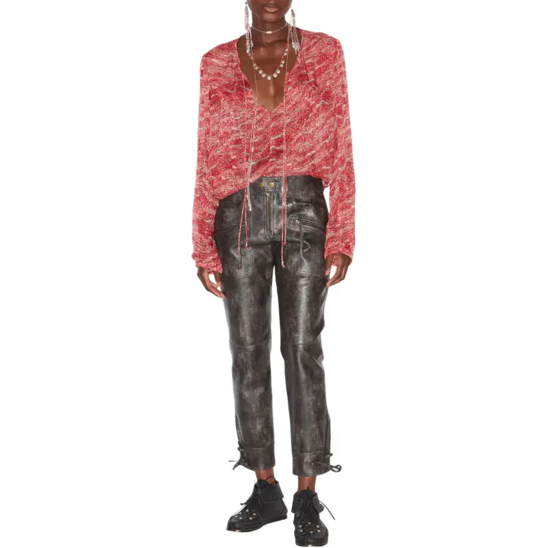 ISABEL MARANT Advika Abstract Printed V Neck Blouse-2