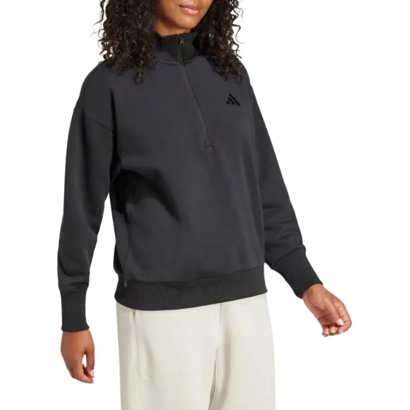 Adidas Free Shipping With AdiClub All Szn Fleece Loose Quarter Zip Sweatshirt-3