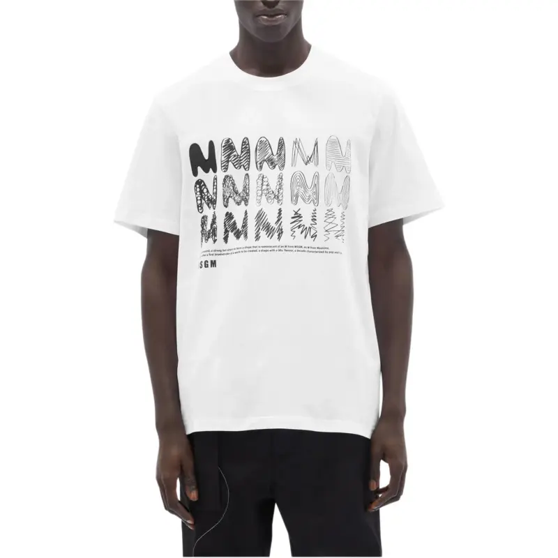 MSGM T Shirts Men White-3