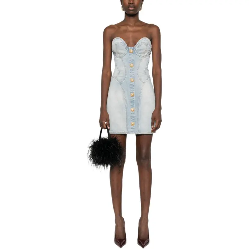 BALMAIN Denim Mini Dress-1