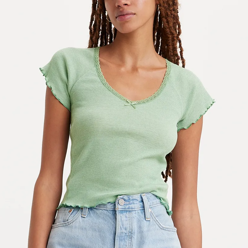 Levis T-Shirts Women's Light Green-2