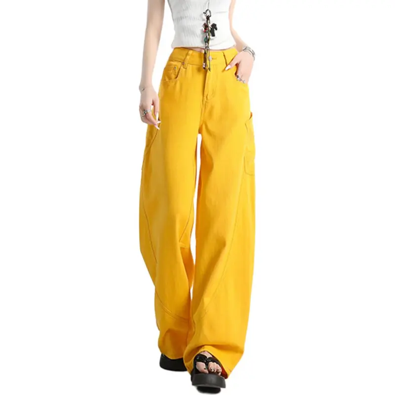 NHZN Jeans Women's Yellow-6