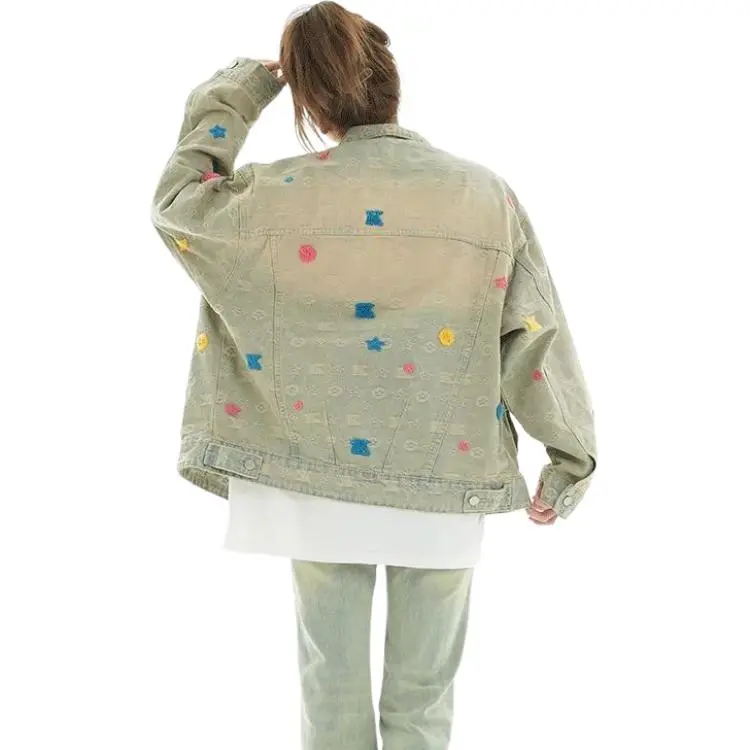SZSX Denim Jackets Unisex Yellow Mud-0