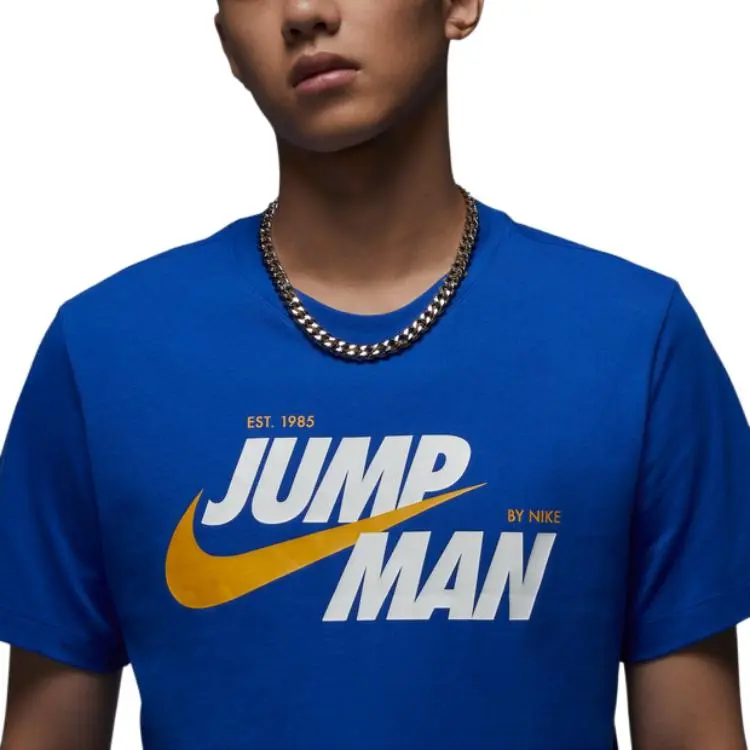 Jordan Air Jordan Jumpman X Nike T Shirts Men Game Royal Blue-4