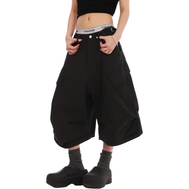 VINMUK Cargo Shorts Unisex Black-7