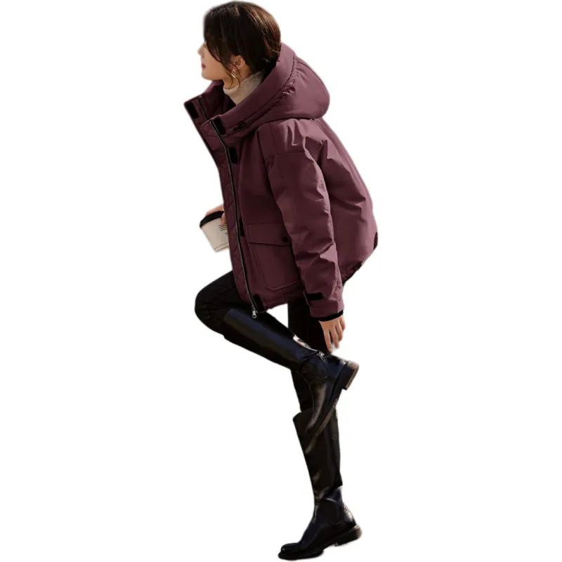 XWI Down Jacket Women's Dark Reddish Purple-3