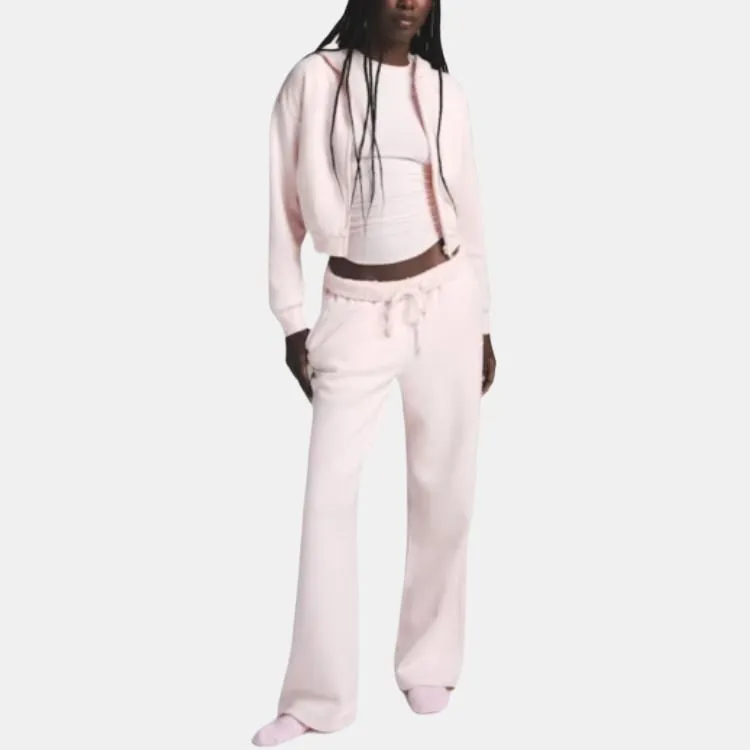 SKIMS SS25 COTTON FLEECE SHRUNKEN ZIP UP HOODIE Sweatshirt Women's BARELY PINK/Light Pink-3