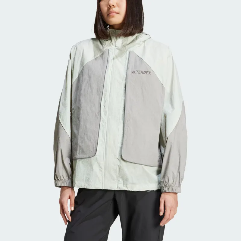 Adidas TerrexXPLORIC WIND.RDY Jacket Women's Linen Green/Pure Linen Gray-3