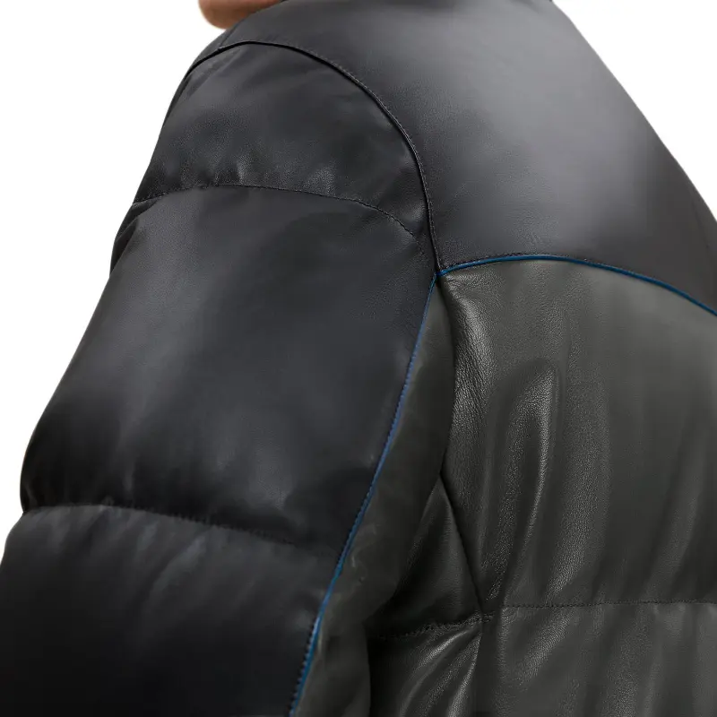 HERMES Leather Jacket Men's Black-3