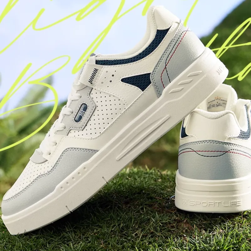 361° Slip Resistant Cushioning Low Top Skateboard Shoes Men's White Gray-2
