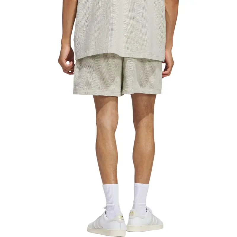 Adidas Originals KNIT Sports Shorts Unisex Light Sesame Gray/Wonder White-2