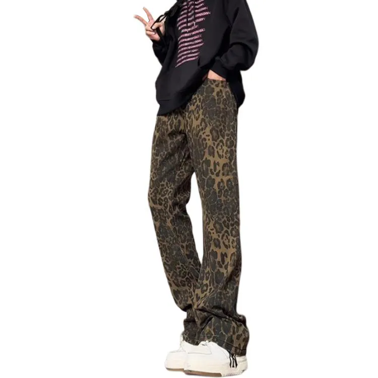 NHZN Jeans Women's Leopard Print-4