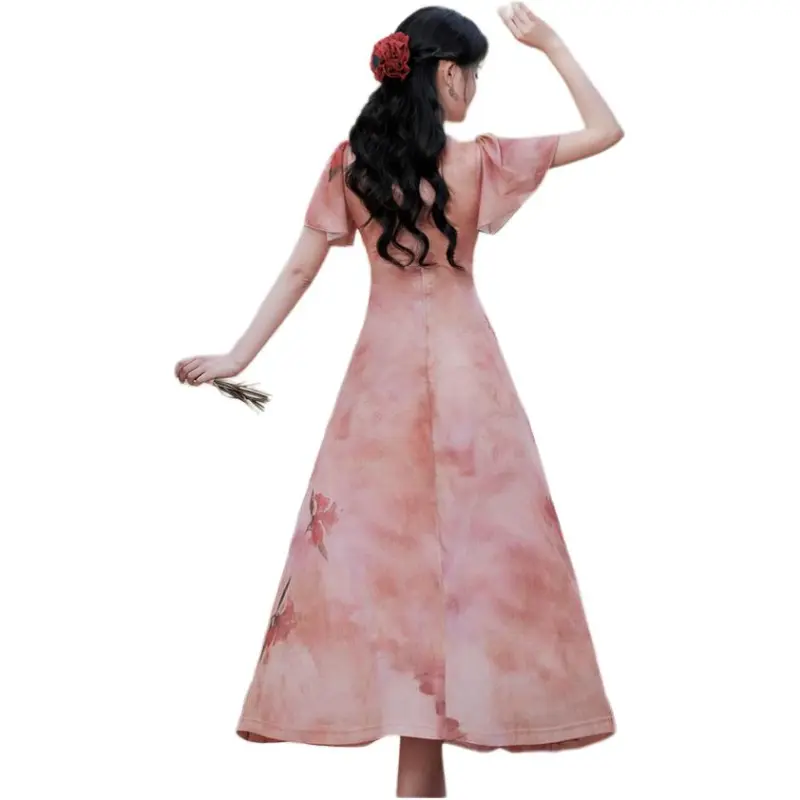 ONNFB Short Sleeved Dress Women's Orange Red-0
