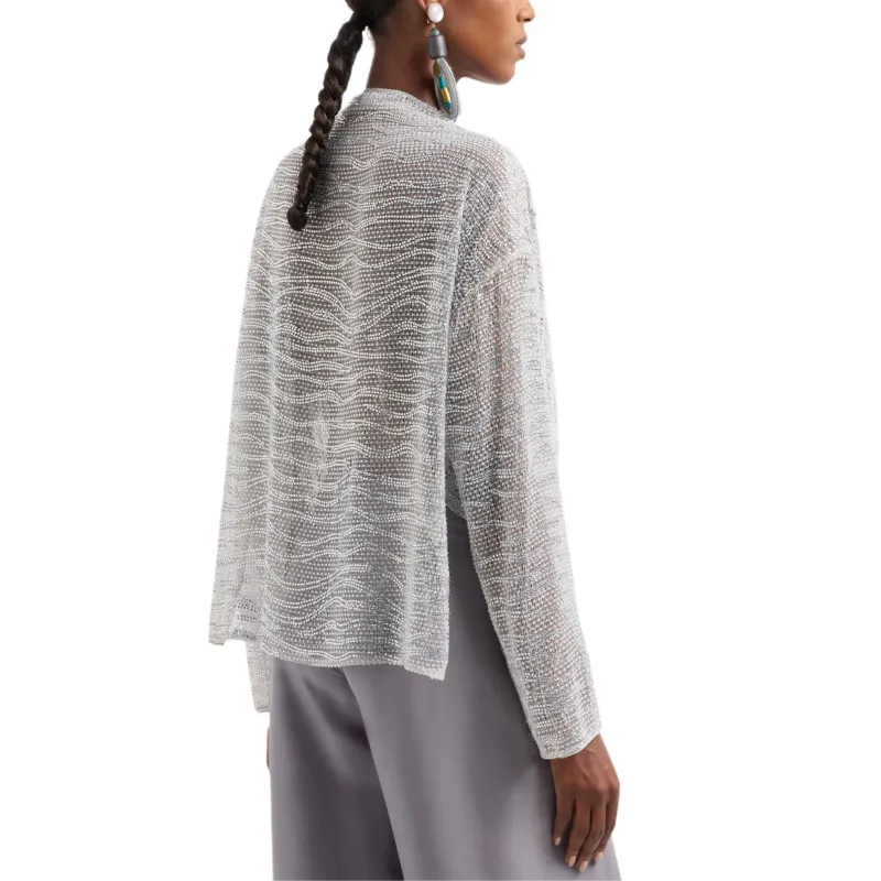 GIORGIO ARMANI Draped Blouse With Lurex And Crystal Embroidery-3