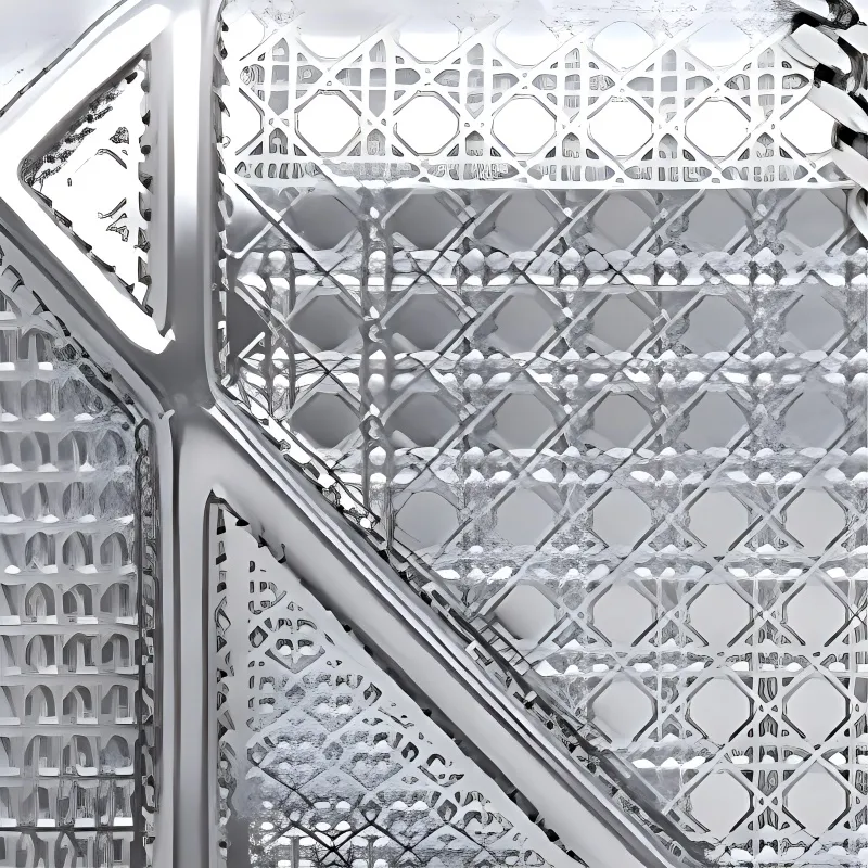 DIOR Lama Metallic Finish Leather Clutch Women's Silver-4
