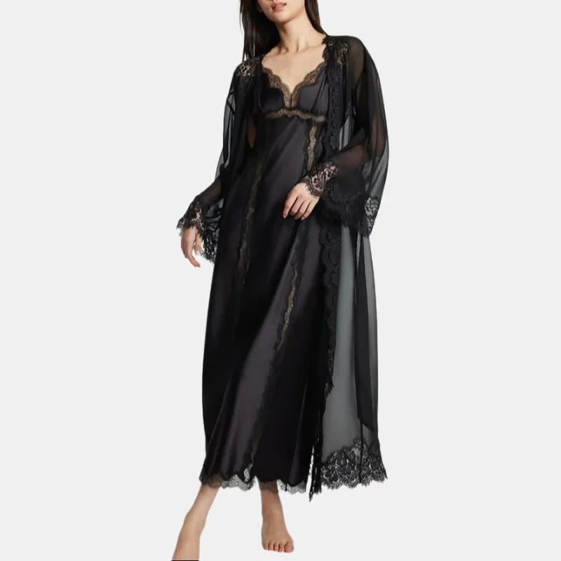 Victoria's Secret SEXY KI Sleep Robe Women's Obsidian-2