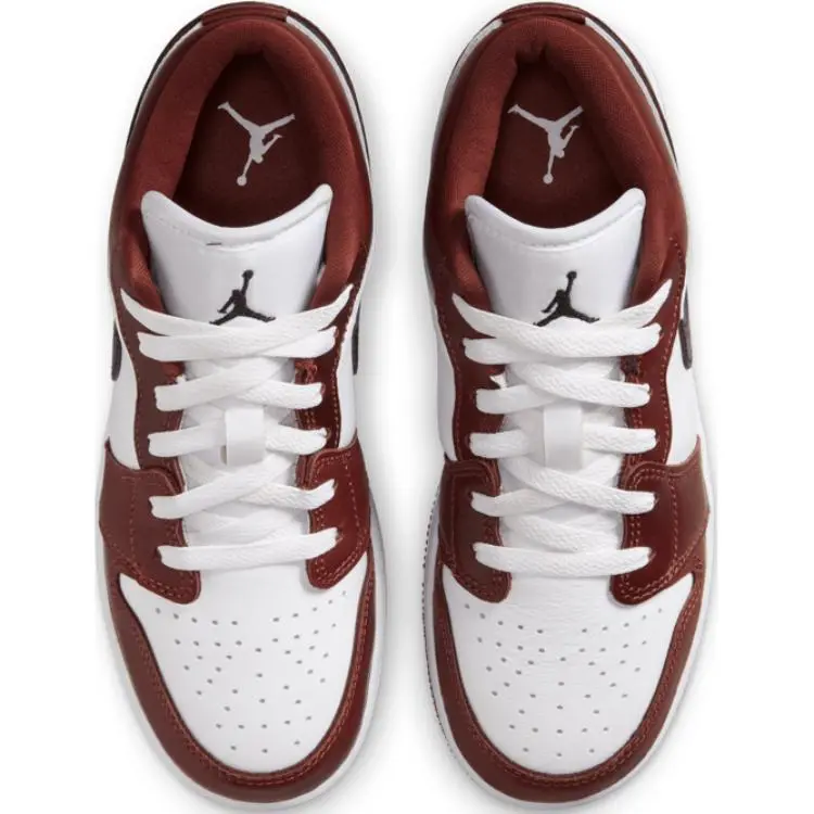 Jordan Air Jordan 1 Anti Slip Wear Resistant Low Top Children's Basketball Shoes Black White Brown Unisex-4
