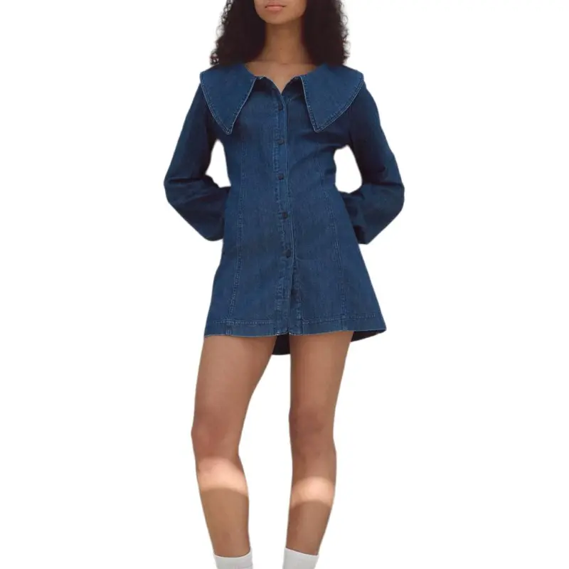 ZARA Trf Long Sleeved Dresses Women's Blue-3
