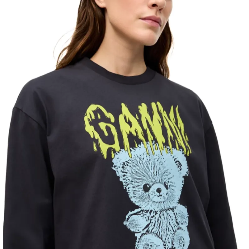 GANNI Teddy Printed Crewneck Sweatshirt-4