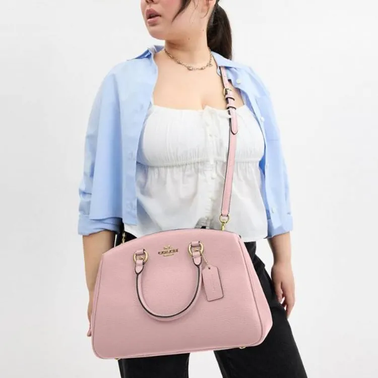 COACH Pebble Leather Shoulder Bag, Crossbody Bag, Handbag Tubas Women's Pink-5