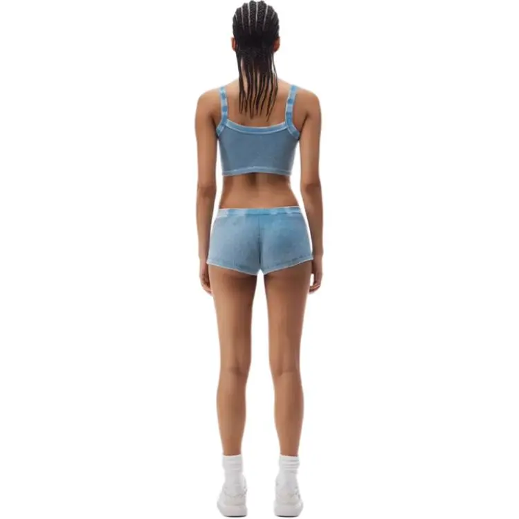 Alexander Wang Bodywear Series FW24 Casual Shorts Women's Washed Blue-2