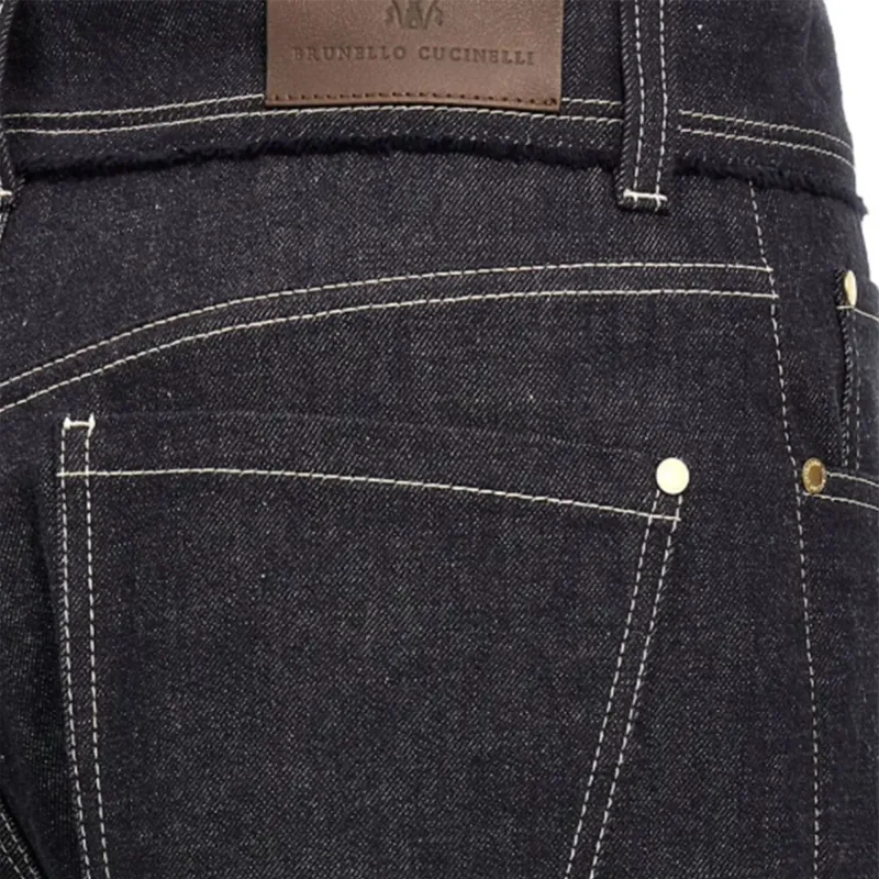 Brunello Cucinelli High Waisted Turn Up Brim Jeans-6