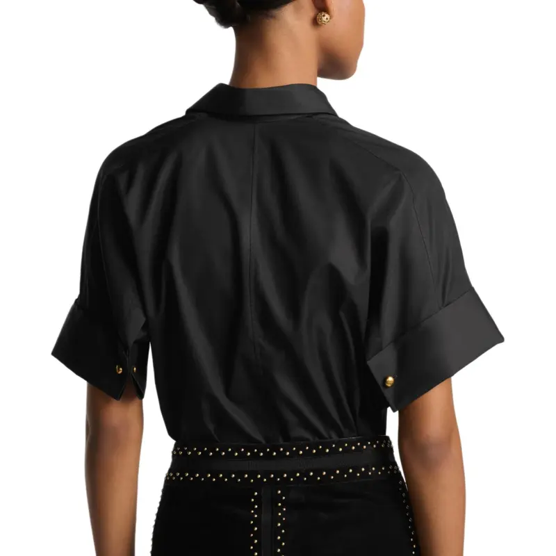 DIOR Short Sleeved Blouse Shirt Women's Black-3