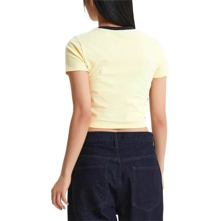 New Balance SLIM FIT T Shirt Women's Light Yellow-4